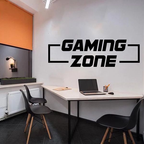 Zone de jeu jeu vidéo autocollant mural salle de jeux chambre Zone de jeu Gamer Xbox Ps4 citation sticker mural chambre d'enfant décor en vinyle