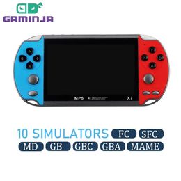 GAMINJA X7 Console de jeu Portable 43 pouces TFT HD écran lecteur rétro Portable intégré 10000 jeux pour GBC GBA NES 240123
