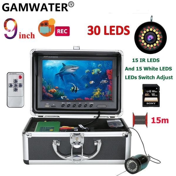 Gamwater Winter Fishing Camera portátil de pescado de hielo submarino 9HD DVR Monitor IP68 Impermeable 1080p Fisherman Video Camera 240227