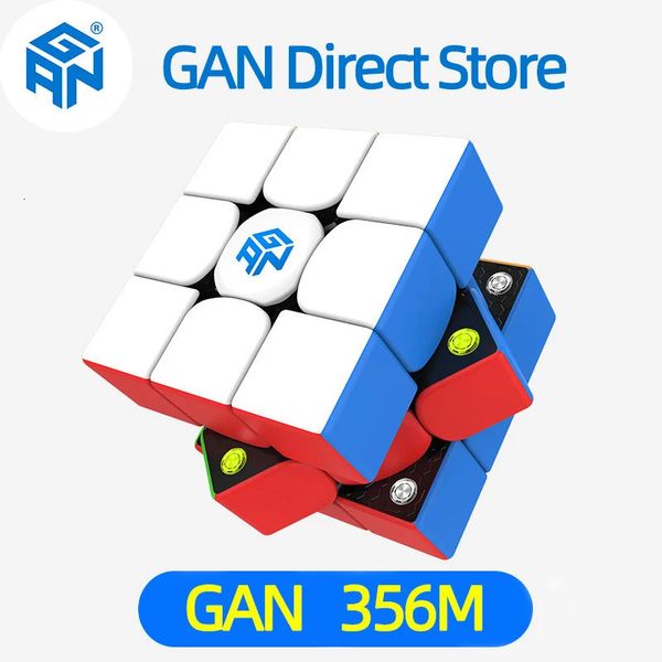 Gan 356 m Cube de vitesse magnétique sans colle GAN 356 m 3x3 speedcube 3x3x3 Cube magique professionnel Gan356 jouets magnétiques pour enfants 240304