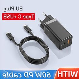 FreeShipping GaN Charger 45W PD USB C Chargeur avec charge rapide 40 30 Double ports USB Chargeur de téléphone pour i-P pour Xiaomi pour Samsung Lap Dtxr