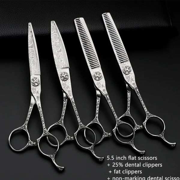 Gangfu Erjiang ciseaux de coiffeur coiffure dents de coupe plates ensemble d'outils professionnels 240110