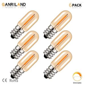 Ganriland Amber Night Light Bollen E12 E14 110V 220V Dimable ampoule Gold Tint Decoratieve Filament Edison LED -lamp voor slaapkamer