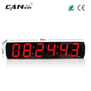 GANXIN vends 6 pouces 6 chiffres horloge intérieure grand écran LED horloge de bureau numérique Pro Garage édition murale Timer287N