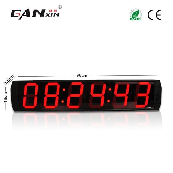 GANXIN vende reloj interior de 6 pulgadas y 6 dígitos con pantalla LED grande, reloj Digital de oficina, edición Pro Garage, temporizador de pared 245e