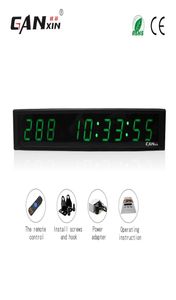 Ganxin1 inch 9 cijfers LED-wandklok groene kleur LED-dagen uren minuten en seconden led countdown kloktimer met afstandsbediening3502631