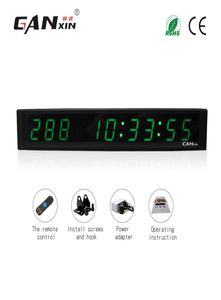 Ganxin1 inch 9 cijfers LED Wandklok Groene kleur LED Dagen uren minuten en seconden LED Countdown Clock Timer met externe contro3326166