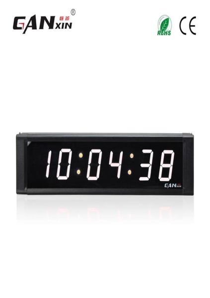 Ganxin1inch Afficher l'horloge LED à 6 chiffres pour intérieur avec intervalle de télécommande compte à rebours du compte à rebours dans le tube blanc wall 2451440