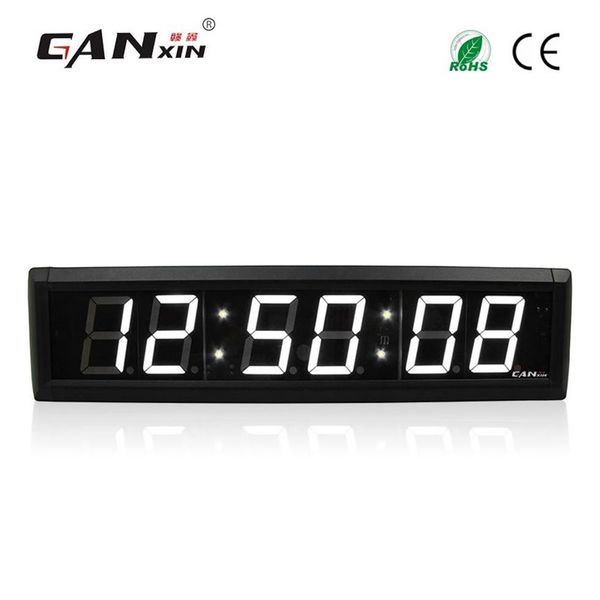 Ganxin2 – horloge murale LED 3 pouces, 6 chiffres, couleur blanche, minuterie LED, affichage 7 segments, compte à rebours avec télécommande 2266