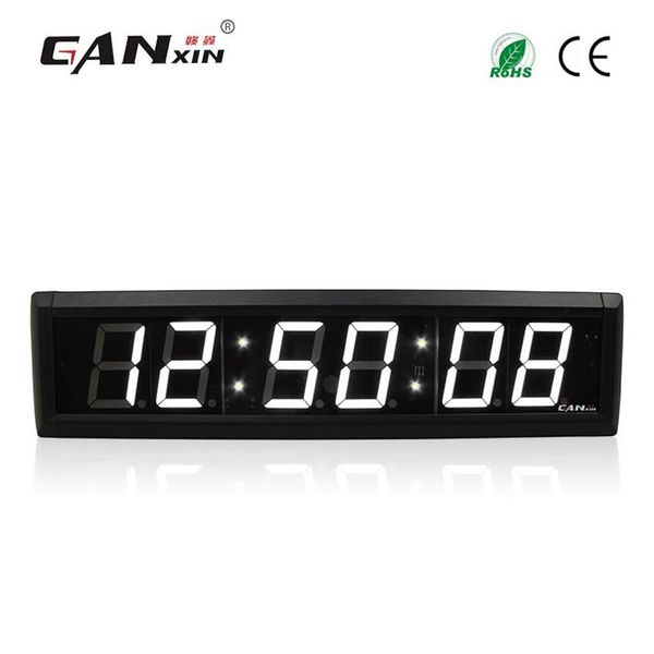 Ganxin2 – horloge murale LED 3 pouces, 6 chiffres, couleur blanche, minuterie LED, affichage 7 segments, compte à rebours avec télécommande, 258w