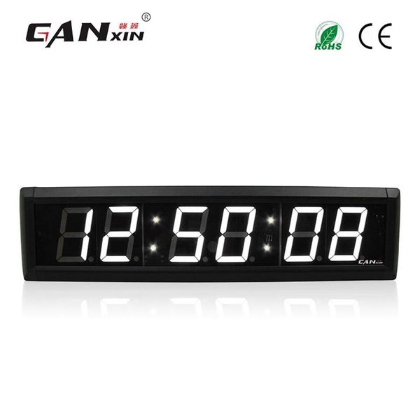 Ganxin2 Reloj de pared LED de 3 pulgadas y 6 dígitos, temporizador LED de Color blanco, pantalla de 7 segmentos, cuenta atrás con control remoto, 210g