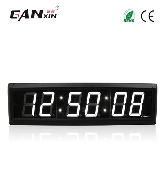 Ganxin23 pouces 6 chiffres horloge murale LED couleur blanche minuterie LED affichage 7 segments compte à rebours avec télécommande 8968984