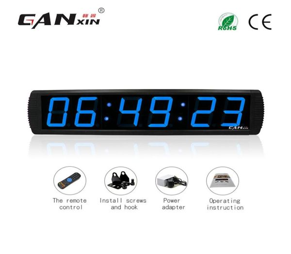 GANXIN4 pouces 6 chiffres affichage LED horloge de bureau numérique édition Garage minuterie murale compte à rebours clock1301985