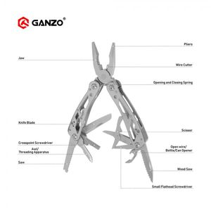 Ganzo G202 G202B Multitang 24 Tools in One Hand Tool Set Schroevendraaier Kit Draagbare Zakmes Multi-Tool