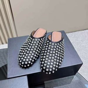 GaoDing 2024 Nieuwe modieuze waterdiamant klinknagel Koelige slippers voor mode vierkante staart muller damesschoenen