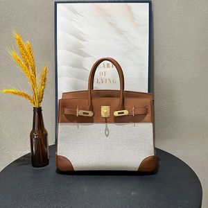 Bolsa de platino de lienzo de gaoding 30cm Avanzado Sensorial Commuter Bag 2023 Nuevo atmósfera de alta gama bolso de moda de moda