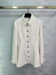 Gaoding New French Light Luxury Tweed Tweed White White Lonlight Coat