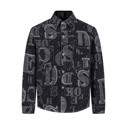 Designer High street super school gewassen denim jas met grote print Lente en herfst casual tooling shirt dun jack