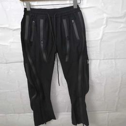 Gaojie Chaopai, нейлоновые прессованные повседневные брюки в функциональном стиле с несколькими молниями