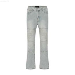 Gaojie Modemerk Vibe Feng Shui Wash Line Design Micro Hoorn Gesplitst Slim Fit Jeansjux2