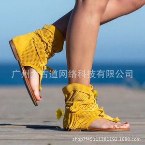 Gaoke 2021 Nouvelle arrivée Femmes Bohemian Sandales Sandales plates Pilades Casual Summer Shoes RD914985 J240426