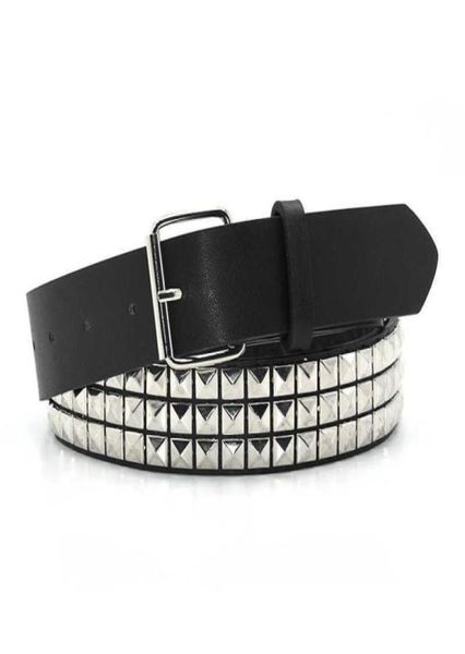 GAOKE Pyramid Fashion Rivet Belt MenWomen039s Cinturón con tachuelas Punk Rock con hebilla Drop Black 21032251910548013361