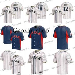 Gaoxin CUSTOM 16 Shohei Ohtani Team Japan Jersey 2023 Maillots de Baseball WBC Yu Darvish Seiya Suzuki Roki Sasaki Oshinobu Yamamoto Shot