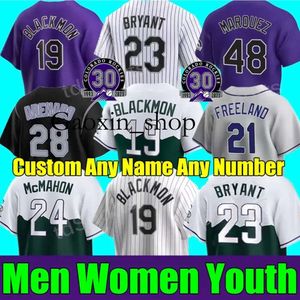 Gaoxin S-4XL 2023 30ème maillot Kris Bryant Wilson Randal Colorado Grichuk Connor Joe Charlie Blackmon Todd Helton Larry Walker Jose Iglesias Ryan