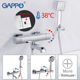 Robinets de baignoire gappo robinets de douche thermostatique baignoire de salle de bain appuyer sur la tête de cascade