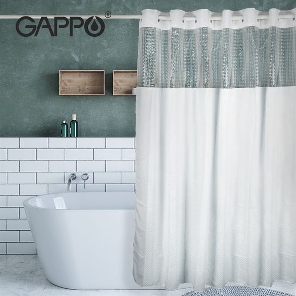 GAPPO impermeable 3D cortina de ducha de baño transparente para la decoración del hogar accesorios de baño nórdicos para bañera T200711