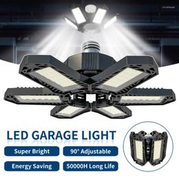 Garage Light E26/E27 Vervormbare plafond LED -verlichting voor Warehouse Workshop Lighting met 6 verstelbaar paneel