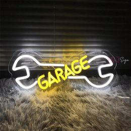 Garage néon LED SIGNER LUMIÈRE AUTO RÉPARATION AUTO MOTEUR MOTEUR MOTEUR LED NEON SIGNIQUE DÉCOR DÉCOR MUR MUR ATTAQUE LAMPE DE LAVE NÉON 240407