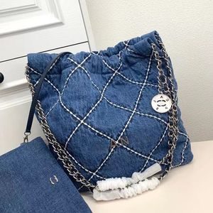 Sac à ordures Denim Sac de créateur Sac en denim Sac fourre-tout Femme sac à main sac à main sac à main Denim Tissu de luxe à main luxueux 37cmx35cmx7cm