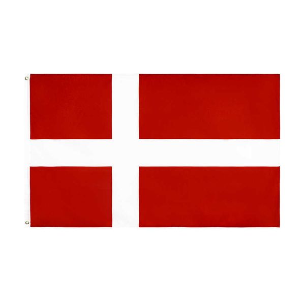 Decoración de jardín al aire libre 90 * 150 cm Bandera nacional de Dinamarca Bandera de poliéster Decoración interior interior 59 * 35.4 pulgadas Bandera No.4