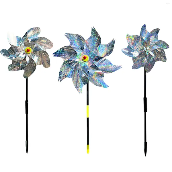 Décorations de jardin 1/2/4pcs Pinwheels réfléchissants avec piquets Sparkly Pin Wheel Decor Scare Bird Outil Répulsif Bonsai Outils en stock