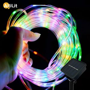 Tuindecoraties 1 ~ 2Pack Solar Led Light Outdoor Christmas Decoratie Garland Xmas Rope String Fairy Strip 32m/22m/12m/7m 230414