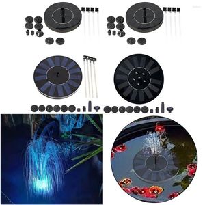 Gardendecoraties 1.2W/1.4W 5LED Solar Bird Bath Fountain Pomp met 7 mondstuk aangedreven voor vijverzwembad buiten