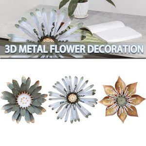 Décorations de jardin 1 PC Métal Fleur Mur Art Sculpture Ornement Suspendu 3D Floral Intérieur Extérieur Salon Clôture Décoration