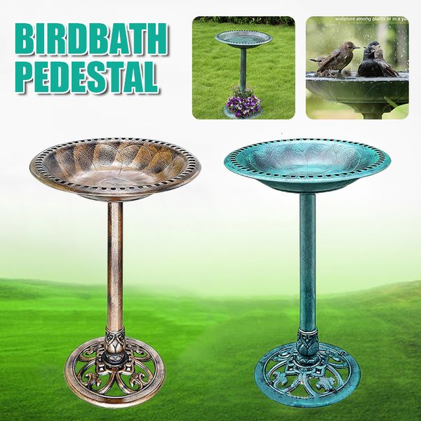 Décorations de jardin 1 PC Traditionnel Bird Bath Feeder Piédestal Autoportant Table extérieure Décoration Baignoire Bassin potable 230909