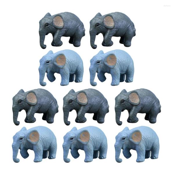 Décorations de jardin 10 PCS DÉCORS CARIÉS SIMULATION ÉLEPHANT MINI FIGURINES TOUELL