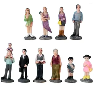 Tuindecoraties 10 stuks Decor Mini Mensen Figuur Modellen Familie Beeldjes Karakter Ornament Miniatuur Hars Beelden