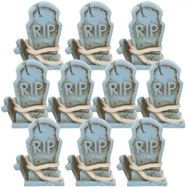 Décorations de jardin 10 PCS Halloween Tombstone Decor Grave Frank Prank Tombstones accessoires Résine pour la forme de la forme du cimetière