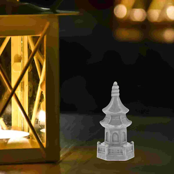 Decoraciones de jardín 10 PCS Pagoda retro adornan pequeño pabellón modelo único edificio de metal decoración de resina simulación