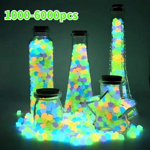 Decoraciones de jardín 100030005000pcs Pebbles Pebbles Luminoso Stone Glow In Dark Decorative Fish Tank Aquarium 230815