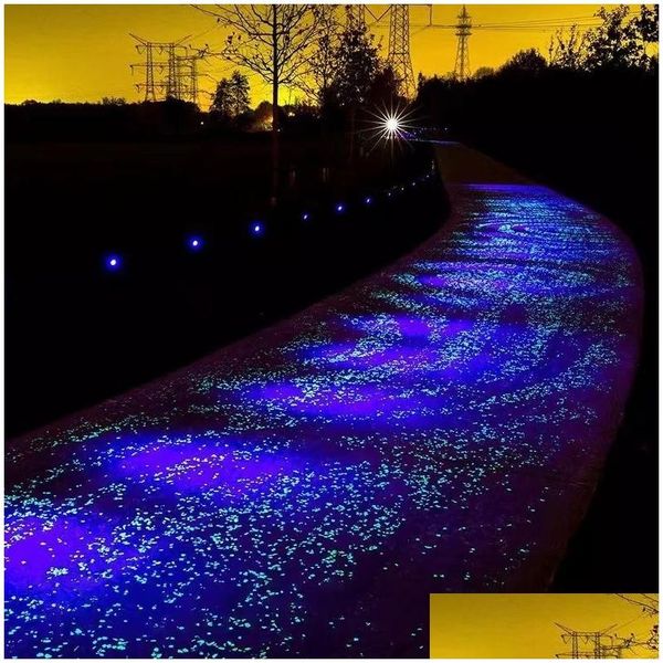 Décorations de jardin 1000pcs pierres lumineuses brillent dans les roches sombres pour la décoration extérieure cour pelouse chemin galet aquarium aquarium de dhusj