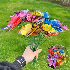 Décorations de jardin 10pcs Papillons Jardin Planteur Coloré Fantaisie Papillon Stakes Decoracion pour la maison Pots de fleurs en plein air Fournitures de décoration