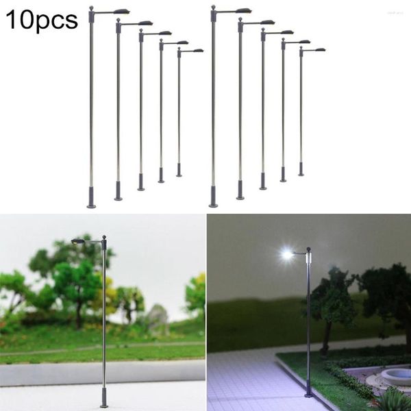 Décorations de jardin 10pcs Modèle LED Railway Lamp Street Light Ho Oo Scale Building Laget LAXET Decoration DIY 104 mm