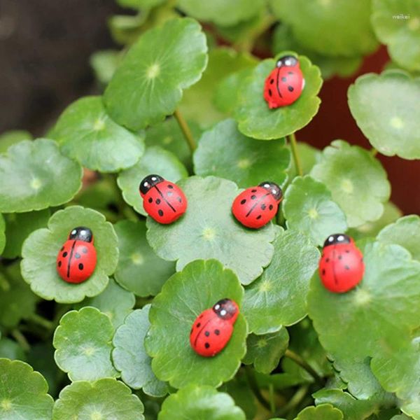 Décorations de jardin 10pcs Mini Ladybird Red Fy pour Doll House Decor Ornement Dropship