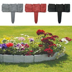 Decoraciones de jardín 10 Uds valla de piedra de plástico DIY borde plegable paisaje flor valla-Camino borde césped