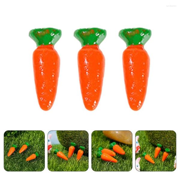 Décorations de jardin 12 pcs faux légumes micro paysage carotte plante décor résine carottes décoratives